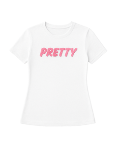 Camiseta Blanca 08 Pretty Girl, Ropa de Hermandad Griega, Camiseta Rosa y Verde para Mujer, Estilo Universitario, Informal y Elegante - Product Image 1