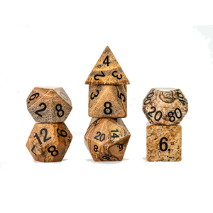 Dés en pierre de haute qualité, jaspe naturel, cristaux de guérison Reiki, pierres gravées, ensemble de dés personnalisés, cristaux vikings. - Product Image 1