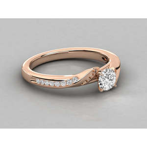 Anillo Solitario de Oro de 18K para Mujer con Diamante Cultivado en Laboratorio - Product Image 1