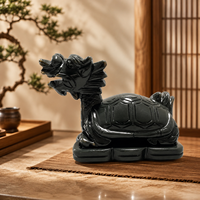 Vente en gros de tortue dragon en jade Xiuyan, cristal naturel, ornement spirituel sculpté, pièce décorative polie artisanale