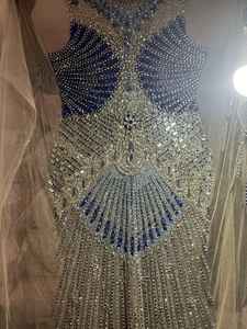 Meilleur Prix 100% Polyester De Luxe Perlé Tissu Zircon À La Main Fournisseur Indien Tissé Maille Motif pour Dobby Fusible Blackout - Product Image 4