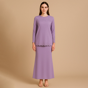 ชุดแฟชั่นแขนยาว Baju kurung abayas ชุดแฟชั่น2025ทันสมัยสำหรับผู้หญิงมุสลิมเสื้อคุรุงผ้าโพลีเอสเตอร์ขนาดใหญ่พิเศษ - Product Image 1