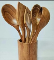 Ensemble d'ustensiles de cuisine en bois de mangue et d'acacia dernier modèle pour décoration de salle à manger d'hôtel sept étoiles et cinq étoiles de haute qualité et finition