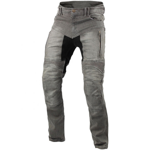Jeans de motard gris clair pour homme avec protections CE amovibles, panneaux extensibles, pantalon de moto durable - Product Image 3