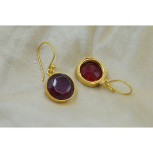 หินทําด้วยมือทองเหลืองสตั๊ดเคลือบทองเคลือบหินห้อยสตั๊ดเครื่องประดับต่างหูสําหรับเด็กหญิงและสตรี - Product Image 3