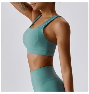 2024 personalizado Sexy hermosa espalda Fitness Yoga sujetador para mujeres niñas soporte medio Sujetador deportivo sin costuras para gimnasio correr de talla grande - Product Image 2