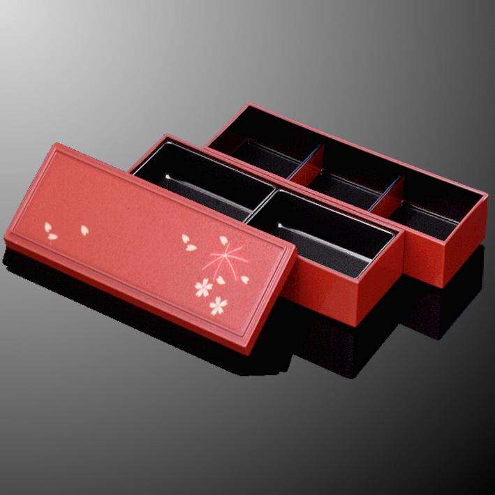 กล่อง2-Tiered 5ช่อง Shun-Shu (สีแดงสด)