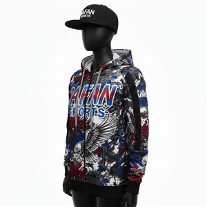 Sweat à capuche pour femme avec fermeture éclair intégrale, sublimation, tissu polaire en polyester de haute qualité 280 GSM, style à panneaux contrastés, logo personnalisé, sweat-shirts basiques - Product Image 4