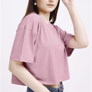 T-shirt court pour femme de qualité supérieure, coupe classique, 100 % coton, écologique, style streetwear décontracté, dernier design, vente en gros à bas prix - Product Image 4