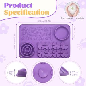 <b>Silicone</b> licking <b>mat</b> for pets slow feeder pad promotes calm feeding aids digestion safe durable dishwasher safe non slip surface - Product Image 2