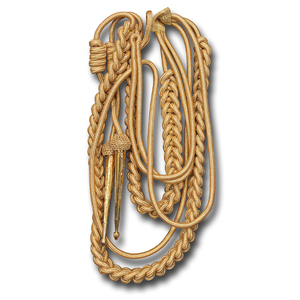 Aguillete de Uniforme Ceremonial con Cordón de Hombro sin Correa, Logotipo Personalizado en Alambre Dorado de Alta Calidad, Venta al Por Mayor OEM - Product Image 1