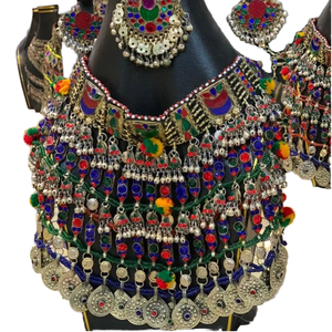 Ensemble ethnique afghan tendance en acier inoxydable pour femmes, charme artisanal pour les cérémonies culturelles, les mariages, les événements festifs, élégant - Product Image 1