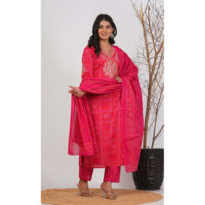 Hand Drawn Cotton Embroidered <b>Chikankari</b> <b>Kurta</b> Set Heavy Pakistani Indian Style 3-Piece Salwar Kameez for Party Wear Reyon - Product Image 3