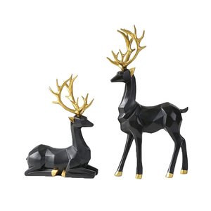 Estatuilla de ciervo de latón, modelo de adorno, estatua de Animal salvaje Retro, decoración de Mesa para el hogar, adorno de Metal sólido, Mini escultura de ciervo - Product Image 3