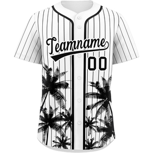 Jersey de softbol sublimado, camisa abotonada de béisbol personalizada, nombre del equipo bordado, número, aparejos, sarga, transpirable, secado rápido - Product Image 2