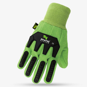 Original Skatiq SG-1696 Gants de sécurité de construction haute visibilité Gant de protection contre les chocs avec cordon arrière en coton/polyester TPR imperméable - Product Image 5
