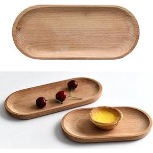 Bandeja de servicio de madera con acabado desgastado hecho a mano para desayuno, cena, aperitivos, decoración del hogar, uso del exportador indio - Product Image 5