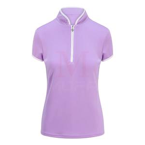 Chemise de golf pour femmes à quart de fermeture éclair T-shirt de polo de golf à col de lame personnalisé de haute qualité Polo évacuant l'humidité de qualité supérieure pour les femmes - Product Image 3