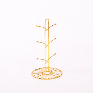 Hot Sale Brass <b>Mug</b> Holder <b>Tree</b> Round with 3 Tire Stand Top Quality Brass <b>Mug</b>/tea Cup Holder at Wholesale Price - Product Image 4