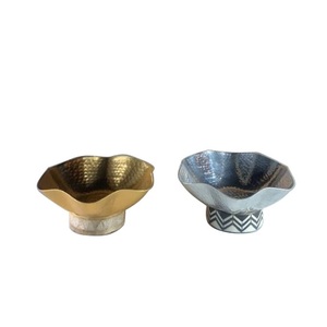 Cuenco de servidor de fruta profundo redondeado de diseño moderno, centros de mesa, cuenco de servidor de fruta decorativo, cuenco de fruta de Metal con acabado antiguo - Product Image 5