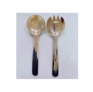 Vente chaude cuillère en corne de buffle/fourchette/couteau à beurre cuillère cuillères en corne et cuillères à Dessert pour Restaurant corne de boeuf et de buffle naturelle - Product Image 5