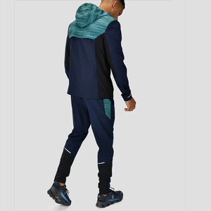 Contraste Couleur Vente en Gros Fabrication 100% Coton Hommes Coupe-Vent Survêtement Respirant Logo Sportswear Ensembles - Product Image 3