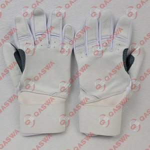 Gants de frappe de baseball à manchette longue, blanc gris, cuir Cabretta, vêtements de sport, gants de frappe pour le baseball professionnel - Product Image 6