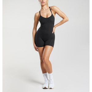 Mono de Yoga sin costuras para mujer, Mono corto sin mangas, ropa deportiva, mono deportivo elástico de una pieza para Fitness - Product Image 2