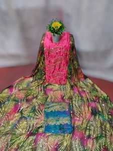 Tissu Fransawi Dirac perlé de qualité supérieure, très demandé, dernier cri, avec travail de sequins et pierres, motif floral, pour robe de mariée ou vêtement pour filles - Product Image 5