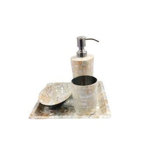 Mother of Pearl 4 Pcs <b>Bathroom</b> Accessories <b>Set</b> <b>for</b> Home and Hotel and Hot <b>Sale</b> Design Piece Free Sample - Product Image 4