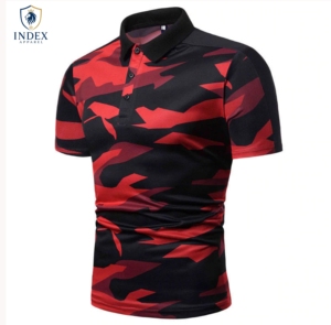 Camiseta Polo de Manga Corta para Hombre, Camuflaje, de Secado Rápido, Tejido Deportivo, Marca INDEX APPAREL - Product Image 1