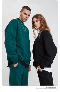 Ensemble de sweat-shirts décontractés unisexe pour hommes et femmes, pull à col rond à manches longues, survêtement en molleton surdimensionné, streetwear, tenue deux pièces - Product Image 4