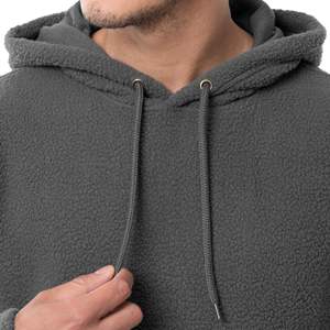 Sudadera con capucha térmica de algodón 100% de talla grande para hombre, de peso pesado Sudadera con capucha, diseño básico de mezcla de algodón, logotipo personalizable - Product Image 3