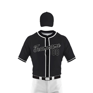 ชุดเครื่องแบบเบสบอลพิมพ์ลายโลโก้ตามสั่งสีพื้น - Product Image 5