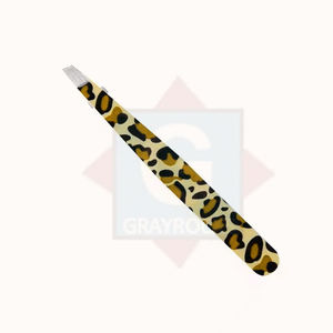 Pince à sourcils greffée de marque privée de haute qualité avec pince à épiler de beauté à pointe inclinée en acier inoxydable - Product Image 2