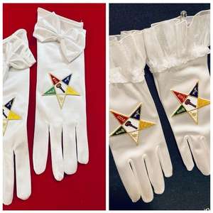 Patch brodé personnalisable pour gants maçonniques, vente en gros OEM, blanc, confortable, respirant, séchage rapide, anti-boulochage, petit prix, usage quotidien - Product Image 5