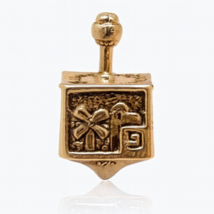 Silver and Gold Hanukkah Dreidel Elegant <b>Spinning</b> <b>Top</b> Jewish Festival Game Decorative Menorah Gift Premium Metal Holiday Toy - Product Image 2