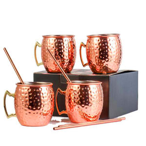 Authentique tasse à mule de Moscou de 12oz en cuivre massif avec conception personnalisée tasse à café martelée sans doublure intérieure en matériau inoxydable - Product Image 5