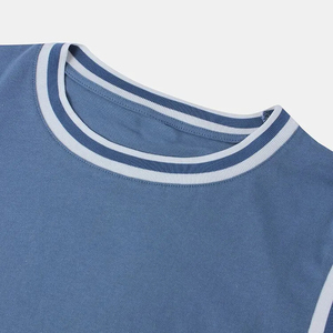 Camisetas de algodón bordadas en 3D de estilo atlético de secado rápido para hombre, Camisetas básicas sólidas de manga corta con cuello redondo, camiseta en blanco personalizada - Product Image 3