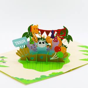 3D colorido verano vacaciones Pop-up papel manualidades arte impresión personalizada artesanía UV impreso coche tarjeta de regalo compra requerida - Product Image 2