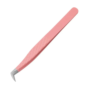 Pince à épiler de précision rose MORGANS INDUSTRIES, en acier inoxydable, pointe lisse 10 mm, prise en main parfaite - Product Image 3