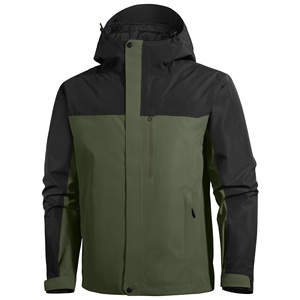 Veste d'extérieur coupe-vent longue pour hommes imperméable respirant matériau tricoté à trois épreuves fermeture éclair solide veste de randonnée chaude imperméable - Product Image 4