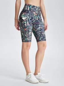 กางเกงขาสั้นขี่จักรยานสำหรับผู้หญิงเอวสูงมีกระเป๋าสำหรับออกกำลังกายโยคะออกกำลังกายในยิมออกแบบได้ตามต้องการ - Product Image 4