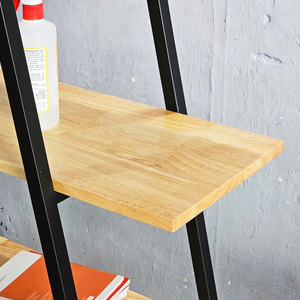 Minimalist A-Frame Iron <b>Shelf</b> 5-Tier with Rubber Wood Space Saving KKS001 - Product Image 5