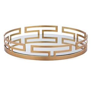 Bandeja de Servicio de Metal, Bandeja Marroquí Hecha a Mano, Acero Inoxidable Plateado con Asa, Bandeja Marroquí de Metal - Product Image 6