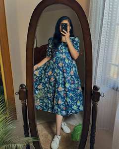 Robe longue d'été en coton à imprimé floral - Product Image 3