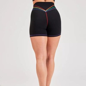 Pantalones cortos de ciclismo personalizados para mujer, pantalones cortos negros de cintura alta para yoga y motorista, pantalones cortos para mujer, mallas para mujer - Product Image 4