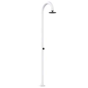 Pulvérisateur de minuterie de douche extérieure en aluminium blanc Sined Luna avec double connexion d'eau froide en bas et entrée latérale - Product Image 5