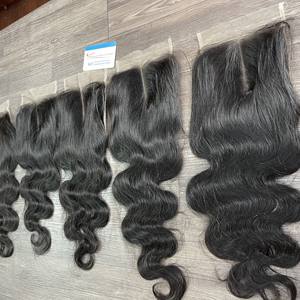 Haute qualité Dentelle Vietnamien Cheveux humains Naturel Ondulé Double Dessiné Dentelle Fermeture Frontale Transparent Suisse HD Extensions de Cheveux - Product Image 4