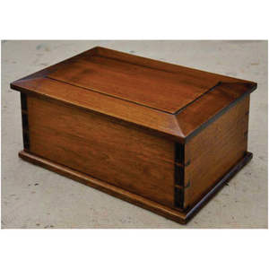 High-Quality Mahogany Timber Cremation Urn with Engraved Cross - Religious Adult <b>Memorial</b> Burial Casket <b>Wooden</b> Cremation Urns - Product Image 2
